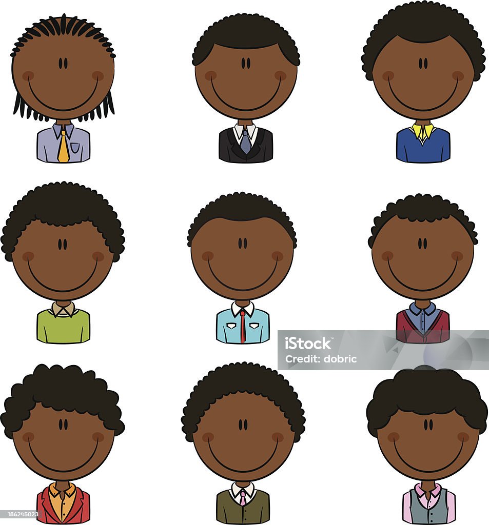 Empleada de oficina afroamericana macho Avatar - arte vectorial de Abrigo libre de derechos