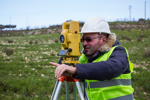 engineer on site, verify the measurements with theodolite