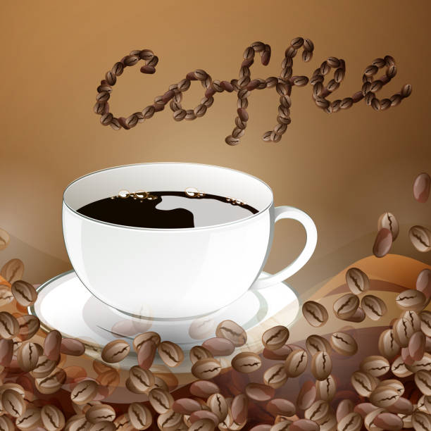 kawa tło wektor - backgrounds coffee addiction agriculture stock illustrations