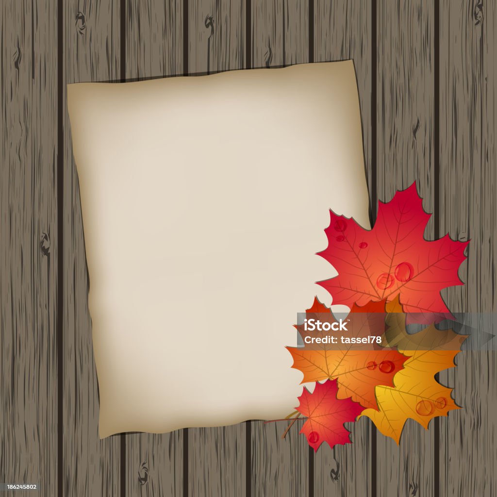 Folha de papel com folhas de outono - Vetor de Amarelo royalty-free