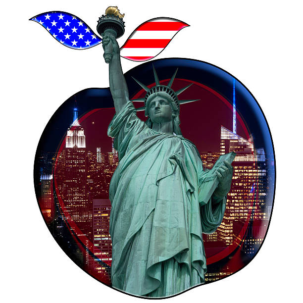 New York in an apple illustration