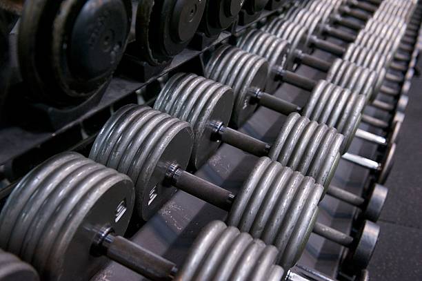 istock Rack of Dumbbells at a Professional Gym 186249476