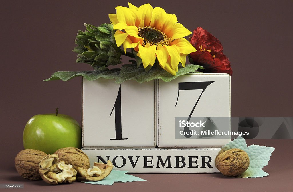 日時季節限定のカレンダーを、11 ��月 17 日 - カラー背景のロイヤリティフリーストックフォト