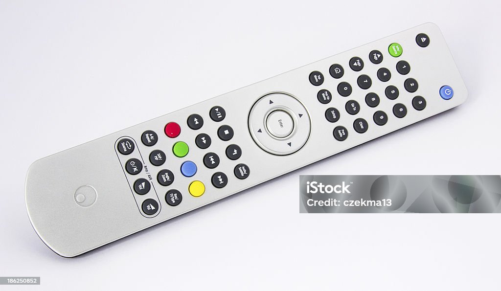 Silver remota high-end controller audio, video - Foto stock royalty-free di Argentato