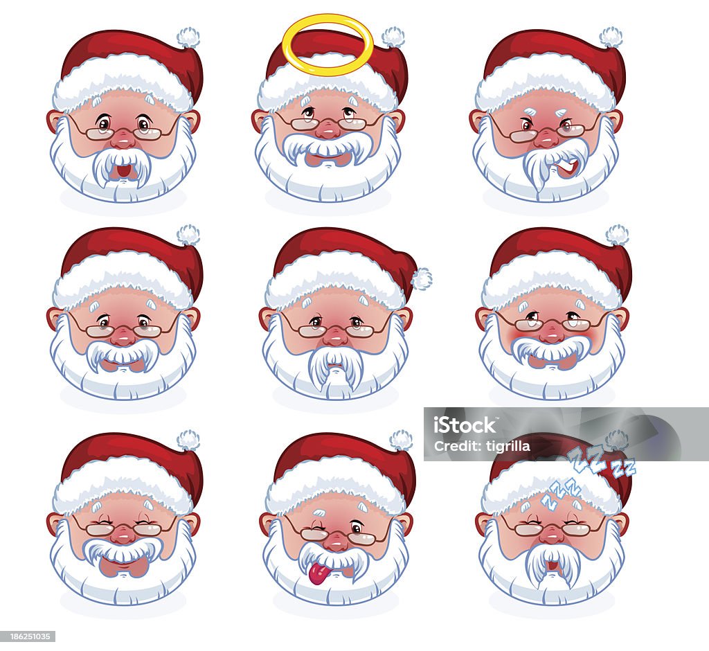 Smiley di Babbo Natale - arte vettoriale royalty-free di Adulto