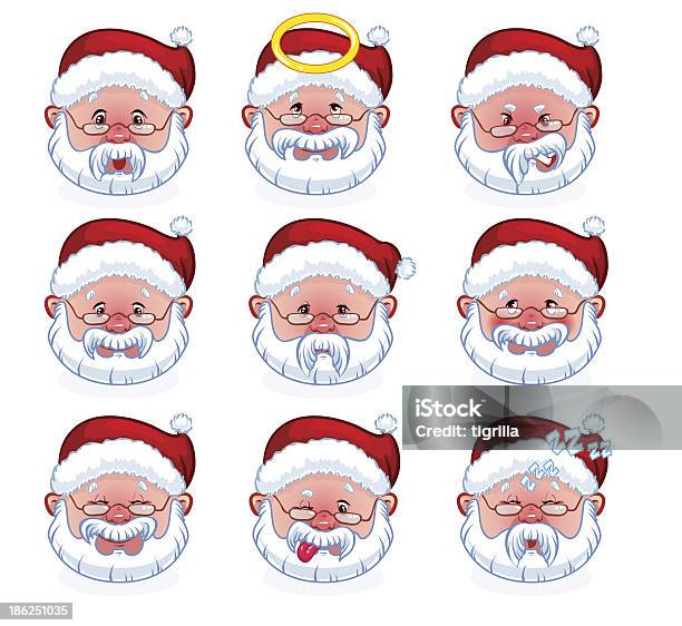 Smiley Di Babbo Natale - Immagini vettoriali stock e altre immagini di Adulto - Adulto, Allegro, Babbo Natale