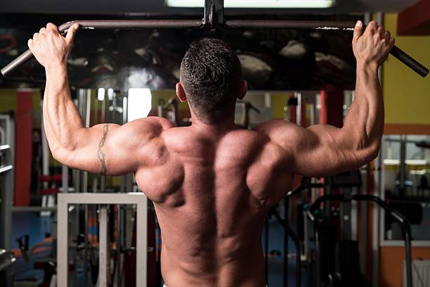 istock Muscular Man Exercising In Gym 186252945