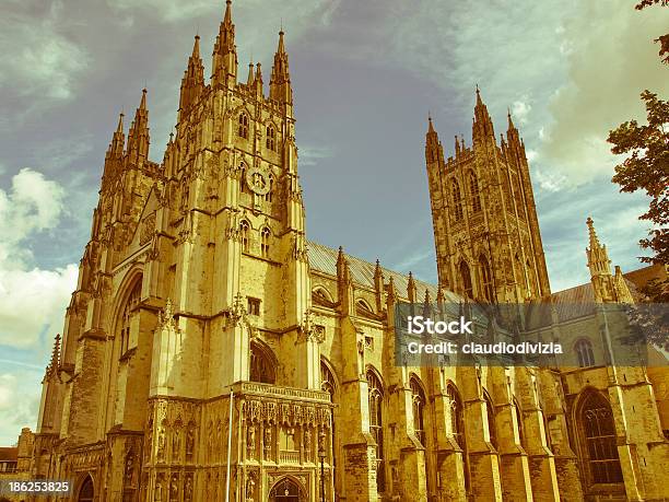 Retro Looking Canterbury Cathedral Stock Photo - Download Image Now - Abbey - Monastery, Ancient, Architecture