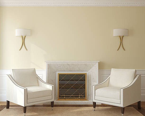 istock A modern living room with a fireplace 186254125