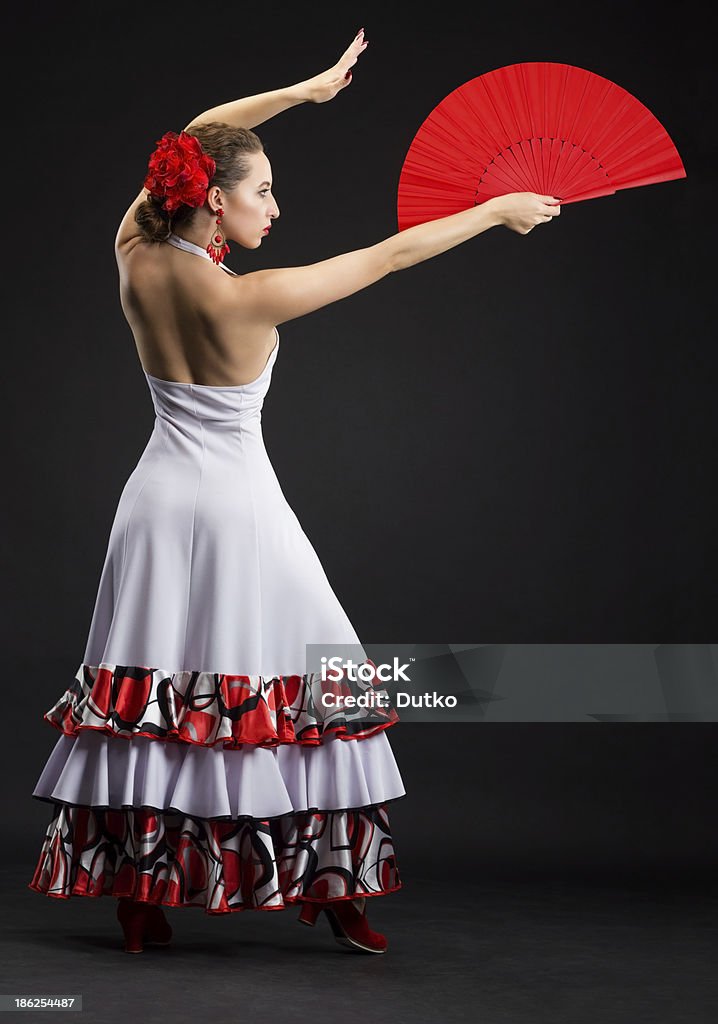 젊은 스페인 여성 플라멩코 댄스 검은 - 로열티 프리 Performing Arts Event 스톡 사진