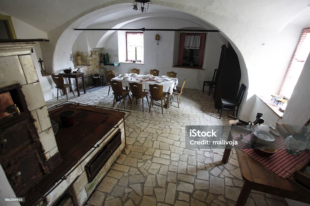 Old Dining room - country side Cottage dining room Ancient Stock Photo