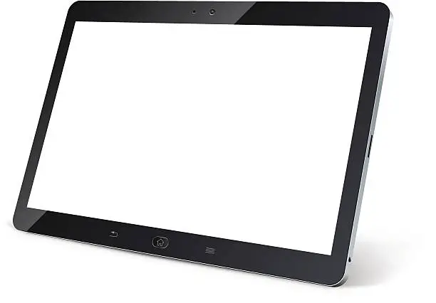 Vector illustration of Tablet computer with blank white screen