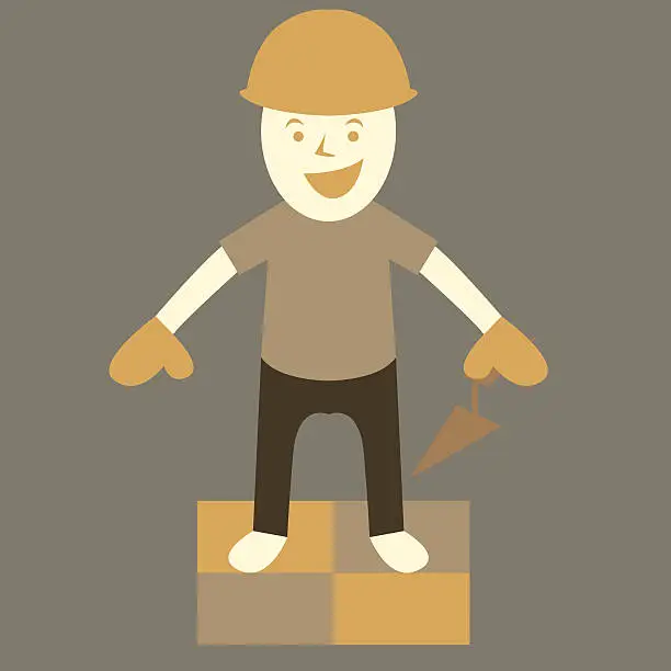 Vector illustration of builder