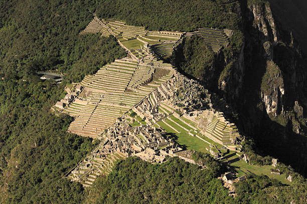 aerial view of the lost Inca city of Machu Picchu