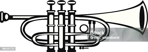 Illustrazione Vettoriale Tuba Cornetta Su Sfondo Bianco - Immagini vettoriali stock e altre immagini di Bianco