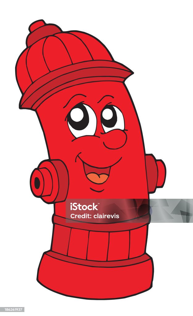 Mignon rouge Borne à incendie - clipart vectoriel de Art libre de droits