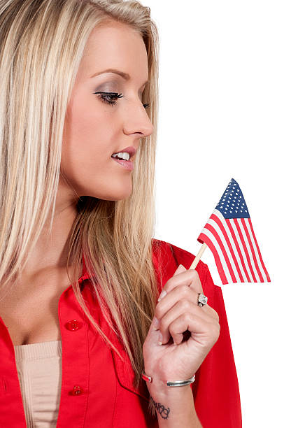 istock Woman with a Flag 186262750