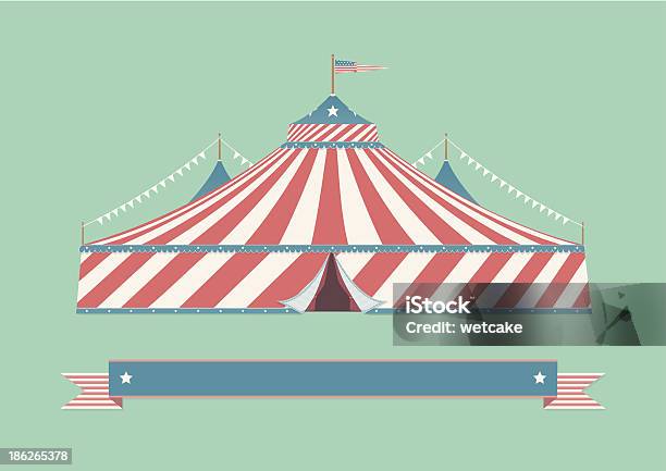 Vintage American Circus Tent Stock Vektor Art und mehr Bilder von Zirkuszelt - Zirkuszelt, Altertümlich, Retrostil