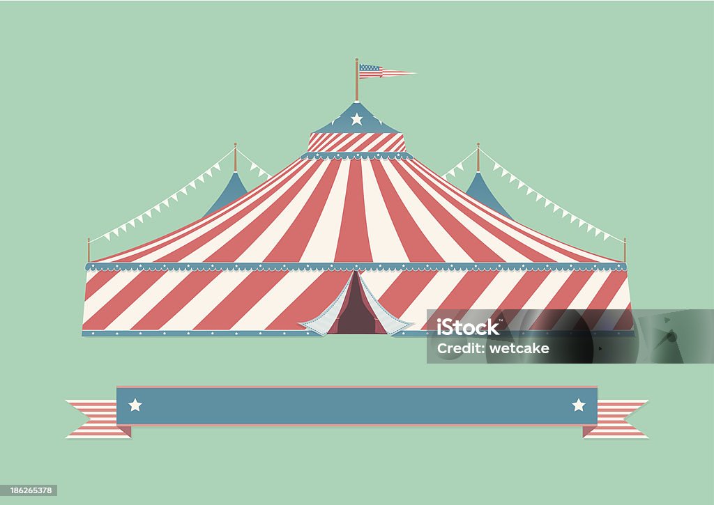 Tenda de circo Vintage americana - Vetor de Picadeiro royalty-free