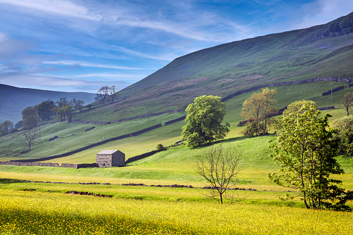 a view of Arkengarthdale in North Yorkshire in the summer