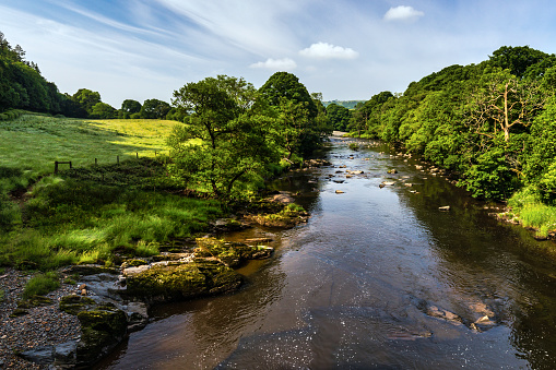 The River Rawthey, taken from the bridge on the A683 just south of the market town of Sedbergh in the Yorkshire Dales