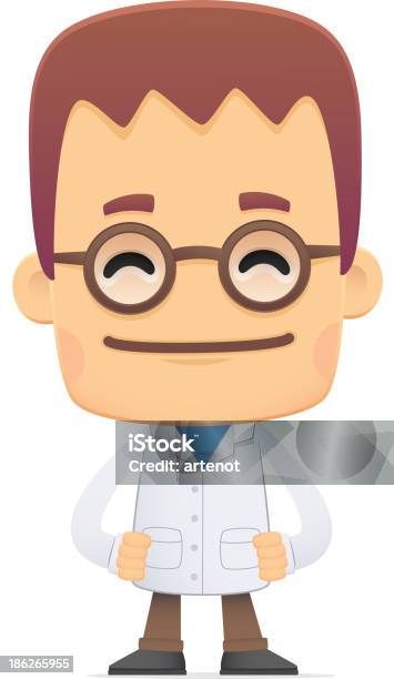 Scientist In Various Poses Stock Illustration - Download Image Now - Achievement, Arranging, Award
