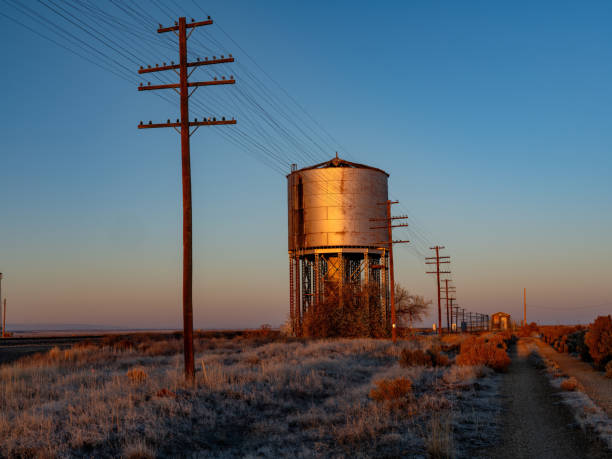 Power lines by the Salton Sea in California.
