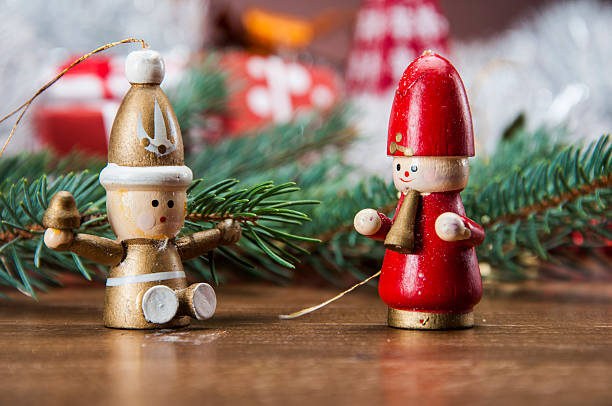 istock Christmas stuff on wooden table with dark background 186268329