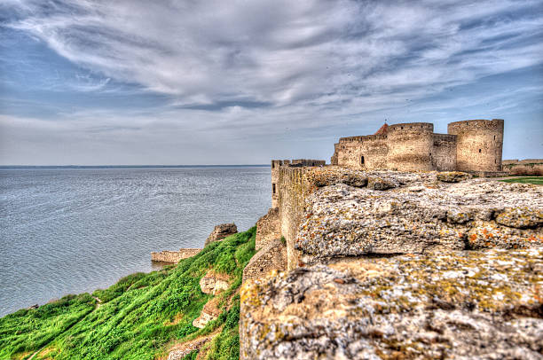 Panoramic view of Methoni Castle. The castle is a medieval fortification in the port town of Methoni, Messinia Peloponnese, Greece.