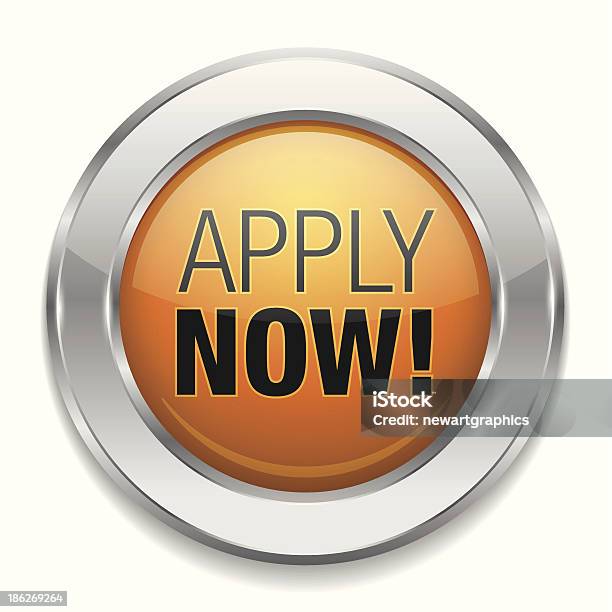 Silver Yellow Apply Now Button Stock Illustration - Download Image Now - Applying, Badge, Business