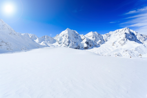 Winter mountains, panorama.