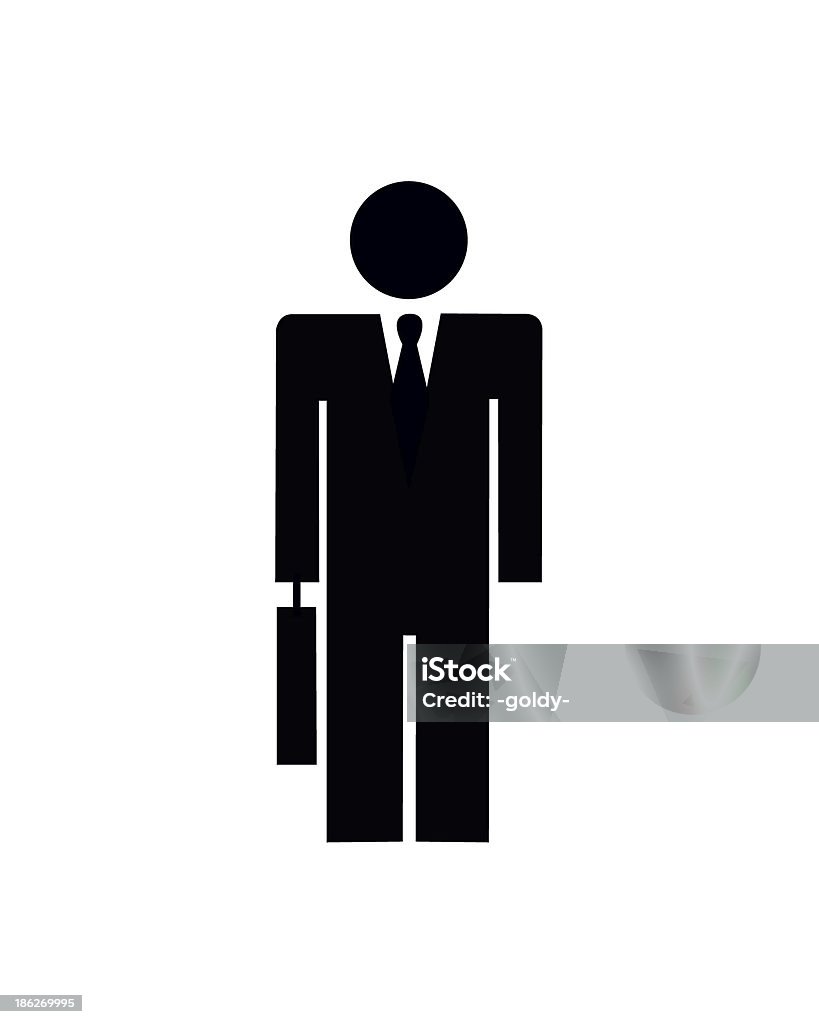 Silhouette Uomo d'affari - Foto stock royalty-free di Adulto