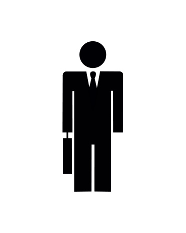 Businessman Silhouette isolated on White Background