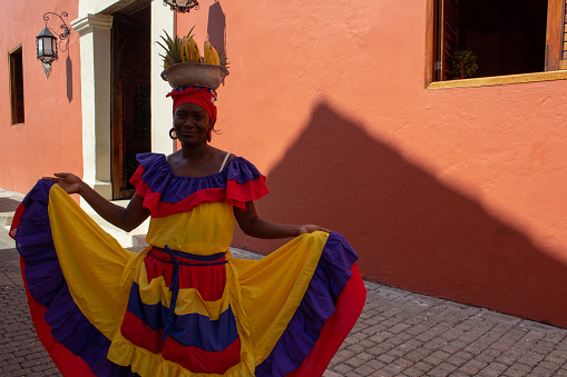 Palenquera in cartagena colombia street
