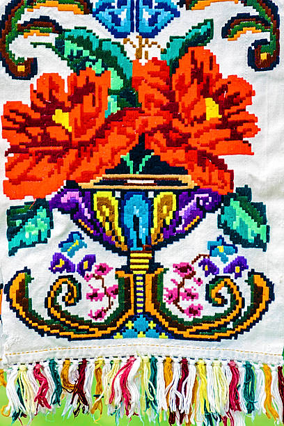 istock Materials and embroidered Romanian traditional port specific 186272151