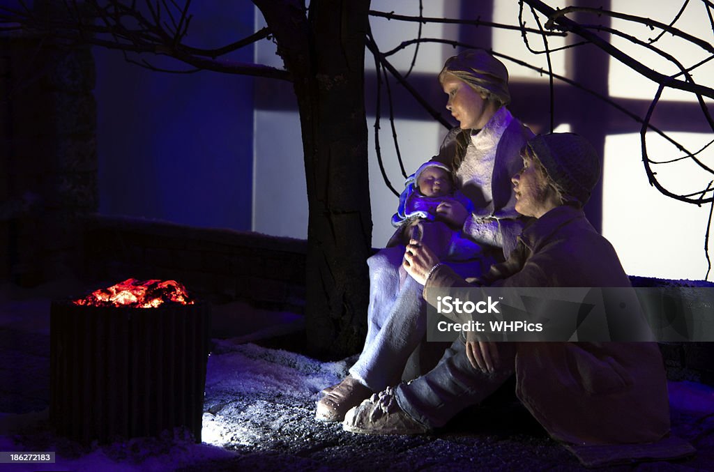 Urban Nativity Popular spanish christmas Nativity scene, close up Barn Stock Photo