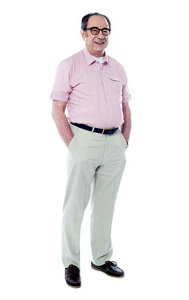 istock Senior man posing casually, full length portrait 186274189