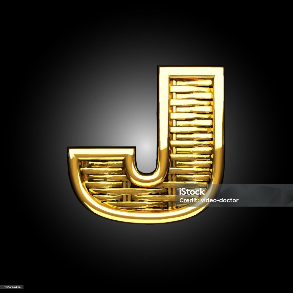 Vector golden Figura j - arte vectorial de Amarillo - Color libre de derechos