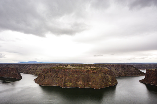 Cloudy skies of Cove Palisades State Park, Oregon