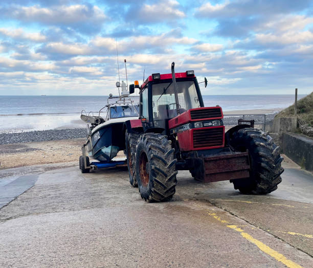 tractor to borders of the sea