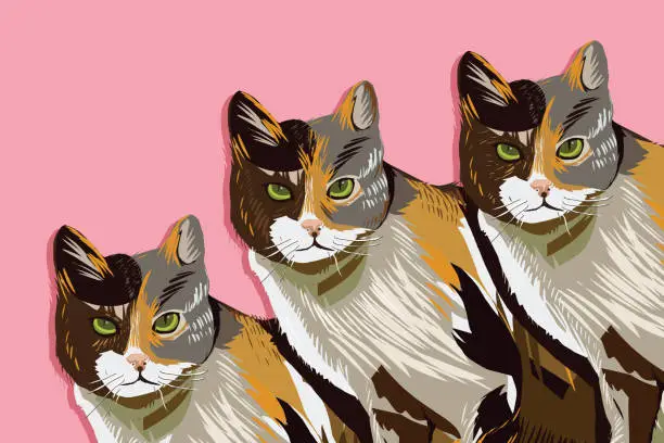 Vector illustration of Funny cats