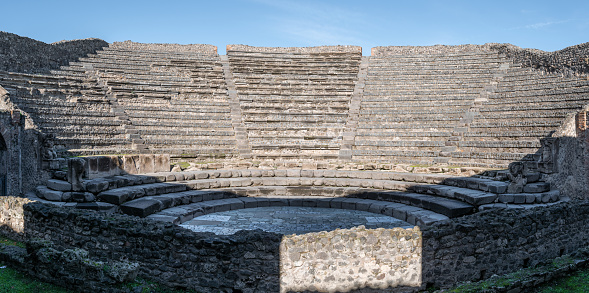 Ruins of an ancient theater in Pompeii