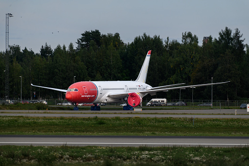 Norwegian Long Haul Boeing 787-9 Dreamliner stored at Oslo Airport waiting for new owners