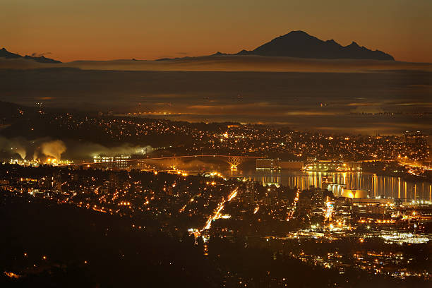 istock Burrard Inlet Twilight, Mount Baker, Vancouver 186280078