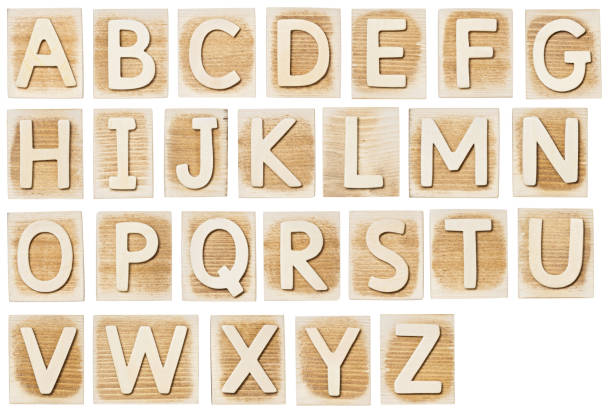 деревянный алфавит - letter j block toy alphabet ст�оковые фото и изображения