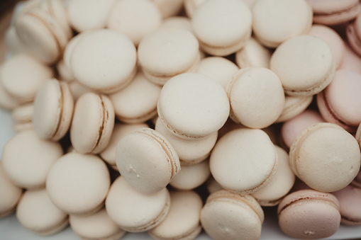 Close up of French macarons