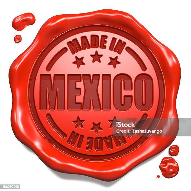 Realizado En Méxicosello De Cera De Sellado Rojo Foto de stock y más banco de imágenes de América del norte - América del norte, Calidad, Certificado