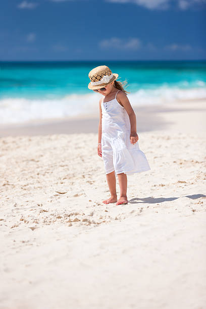 istock Adorable little girl at beach 186282406