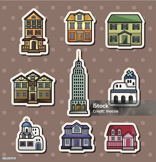 Building House Sticker House Stickers Stock Illustration - Download Image Now - Architecture ...