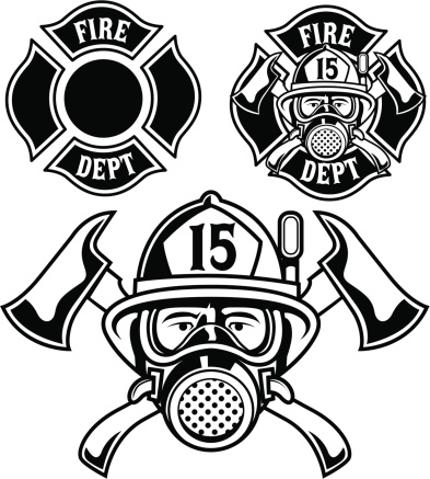 Vector illustration of firemen badge